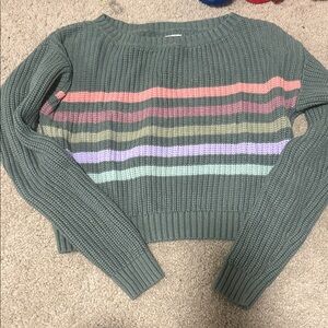 Aeropostale Multicolor Striped Crew Neck Sweater